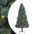 vidaXL Umelý Vianočný stromček s osvetlením a sadou gúľ Zelená 240 cm