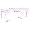 vidaXL Jedálenský stolík v tvare X 200x100x75,5 cm borovica a oceľ
