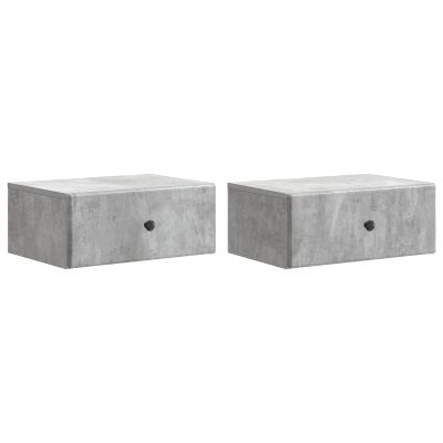 vidaXL Nástenná nočná skrinka 2 pcs Betónovo sivá 49 x 34,5 x 20 cm