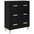 vidaXL Highboard so zásuvkou Čierny dub 69,5 x 34 x 180 cm