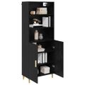 vidaXL Highboard Čierny dub 69,5 x 32,5 x 180 cm Kompozitné drevo