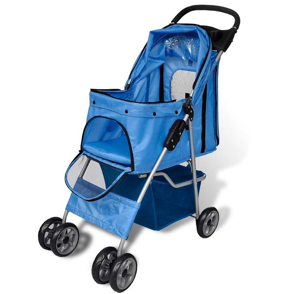 vidaXL Kočík pre psa 15 kg, modrý