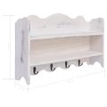vidaXL Nástenný vešiak biely 50x10x30 cm drevený