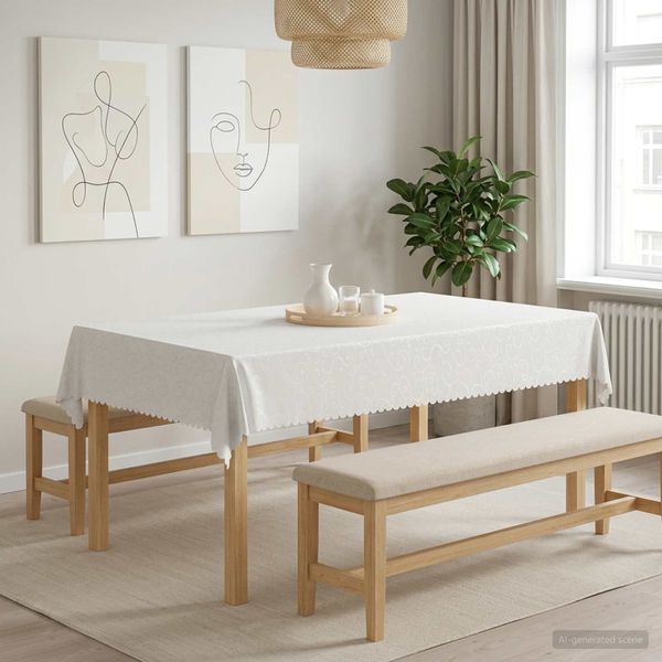 vidaXL Uterák na stôl Obdĺžnikový Biela 140 x 260 cm