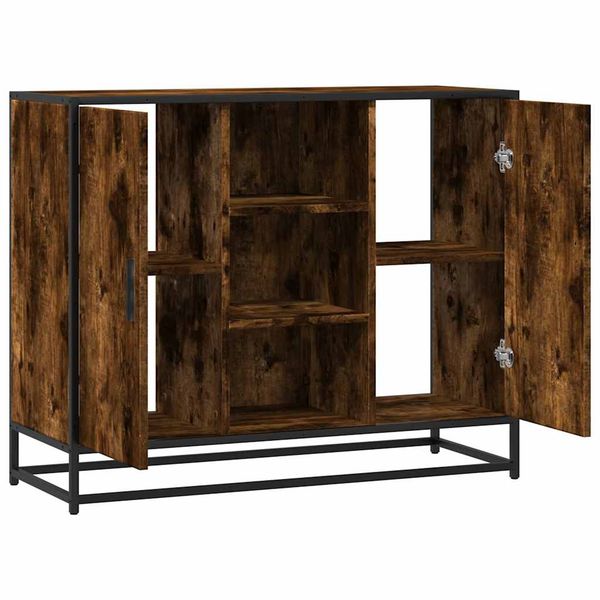 vidaXL Komoda dymový dub 92x35x76 cm kompozitné drevo