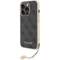 Guess puzdro pre iPhone 15 Pro 6,1" GUHCP15LGF4GGR sivé tvrdé puzdro 4G Charms Collection
