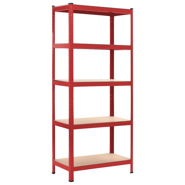 vidaXL Úložná polica červená 80x40x180 cm oceľ a MDF