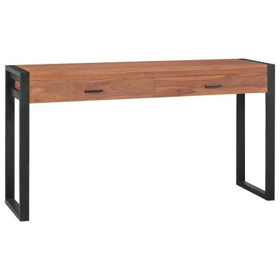 vidaXL Stôl s 2 zásuvkami 120x40x75 cm masívne teakové drevo
