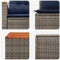 vidaXL Sada pohoviek 6 ks Šedá a námornícká modrá Poly ratan a oceľ