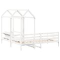 vidaXL Sada postele a lavice so strieškou biela 90x190 cm borovica