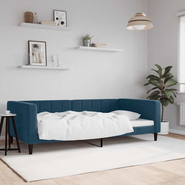 vidaXL Denná posteľ modrá 100x200 cm zamat