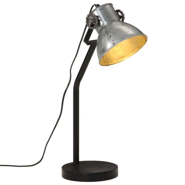 vidaXL Stolová lampa 25 W starožitná strieborná 17x17x60 cm E27