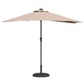 vidaXL Záhradný slnečník 294 x 150 x 224 cm Polyester a oceľ Sivohnedá