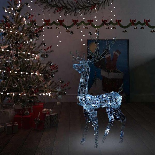 vidaXL Vianočná dekorácia, akrylový sob 140 LED, 128 cm, studená biela