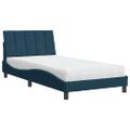 vidaXL Posteľ s matracom Hanko modrý 100x200 cm zamat