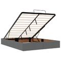 vidaXL Ottoman posteľ s matracom a LED Tmavosivá 160 x 200 cm Látka
