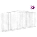 vidaXL Oblúkové gabiónové koše 9ks 400x50x160/180cm pozinkované železo
