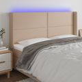 VidaXL Čelo postele kapučínové 163x16x118/128 cm umelá koža