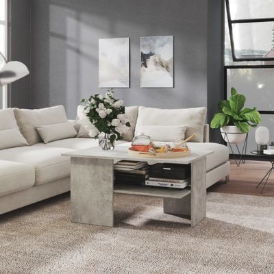 vidaXL Konferenčný stolík betónový sivý 90x60x46,5 cm drevotrieska