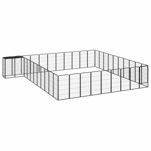 vidaXL Ohrádka pre psov 42 panelov čierna 50x100 cm práškovaná oceľ
