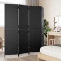 vidaXL Paraván 4 panely čierny polyratan