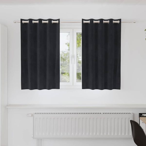 vidaXL Zatemňovacie závesy 2 pcs Čierna 140 x 140 cm Zamat
