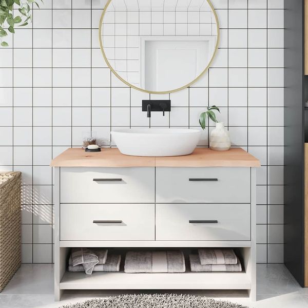 vidaXL Kúpeľňová doska 120x50x(2-4) cm neošetrený masív