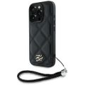 Karl Lagerfeld HC Quilted PU Initial Logo & Chain Strap case pre iPhone 16 Pro Black