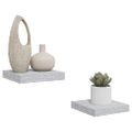vidaXL Plávajúce nástenné police 2 ks betónovo-sivé 23x23,5x3,8 cm MDF