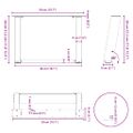 vidaXL Nohy konferenčného stolíka v tvare U, 2 ks, čierne, 50 x (30-31) cm, oceľové