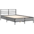 vidaXL Posteľný rám sivý sonoma 135x190 cm kompozitné drevo a kov
