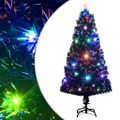 vidaXL Osvetlený vianočný stromček so stojanom a LED 120 cm, optické vlákno