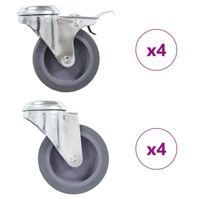 vidaXL Otočné kolieska s otvorom na skrutku 8 ks, 75 mm