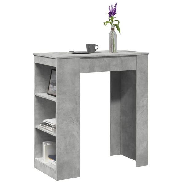 vidaXL Barový stôl a police betónová 95x47x103,5 cm kompozitné drevo