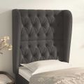 vidaXL Čelo postele so záhybmi tmavosivé 83x23x118/128 cm zamat