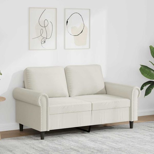 vidaXL 2-miestna pohovka krémová 120 cm zamat