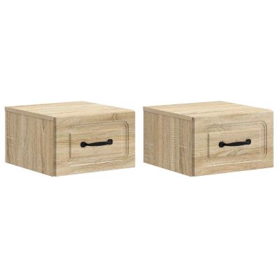 vidaXL Nástenná nočná skrinka 2 pcs Dub sonoma 34,5 x 33 x 20 cm