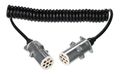 Propojovací spirálový kábel 7pin typ S TRAILER CABLE 12, kovová zástrčka, 24V, 3,5 m SIXTOL