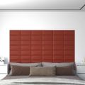 vidaXL Nástenné panely 12 ks vínovočervené 30x15 cm umelá koža 0,54 m²