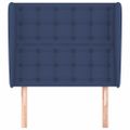 vidaXL Čelo postele so záhybmi modré 83x23x118/128 cm látka