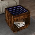 vidaXL Konferenčný stolík s nekonečnými LED dymový dub 50x50x50 cm
