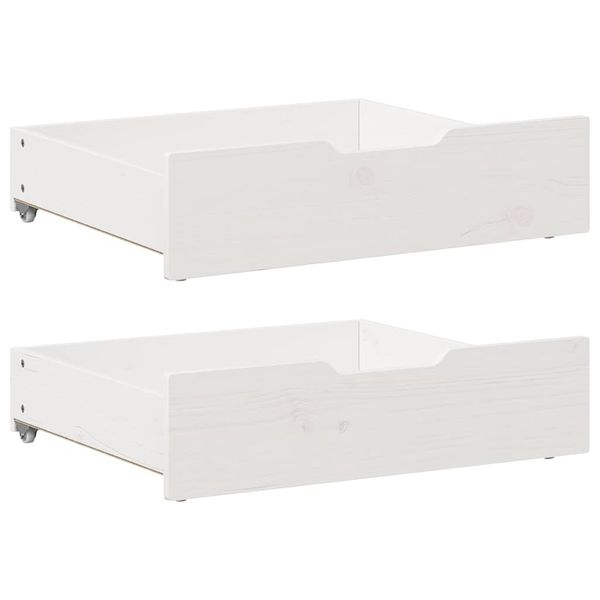 vidaXL Zásuvky pod posteľ 2 ks biele 65x55x17 cm masívna borovica