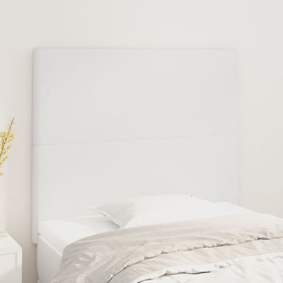 vidaXL Čelo postele biele 90x5x118/128 cm umelá koža
