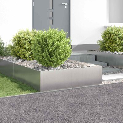 vidaXL Obrubník trávnika 4 ks 100 x 100 x 35 cm Oceľ Strieborná