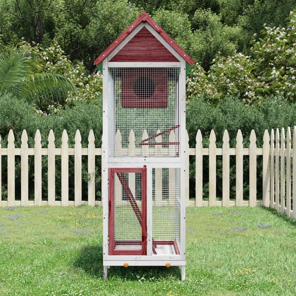 vidaXL Domček pre vtáky mocha káva 60x58,5x160 cm borovicový masív