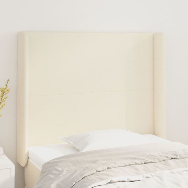 vidaXL Čelo postele so záhybmi krémový 93x16x118/128 cm umelá koža