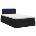 vidaXL Ottoman posteľ s matracom a LED Čierna 120 x 190 cm Látka