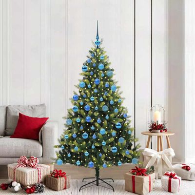 vidaXL Umelý skladací vianočný stromček 300 LED diód Zelená 180 cm