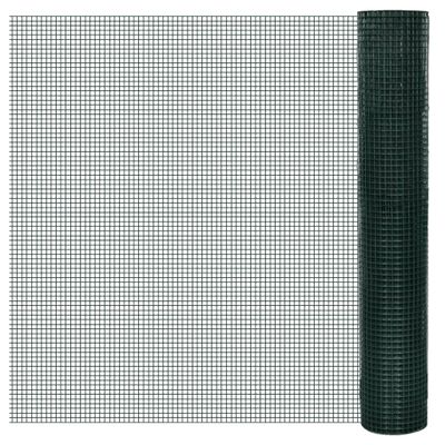 vidaXL Drôtené pletivo pozinkované a potiahnuté PVC 25x1 m zelené