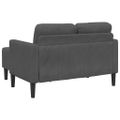 vidaXL 2-miestna pohovka s ležadlom v tvare L, tmavosivá, 125 cm, ľanová